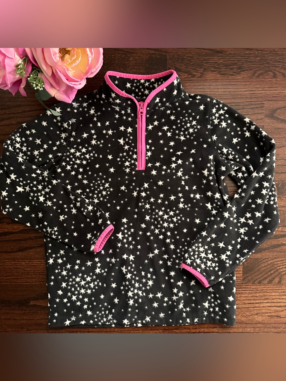 Osh Kosh star print fleece 1/4 zip pullover, size 12